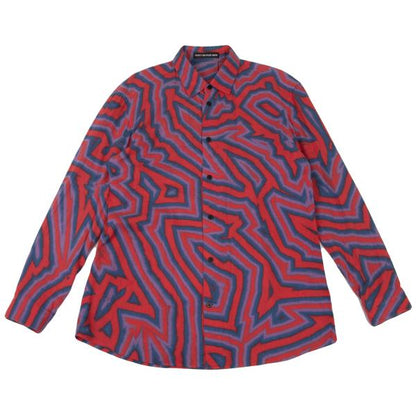 ISSEY MIYAKE MEN 14AW Psychedelic Line Shirt Red Size 4