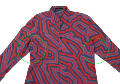 ISSEY MIYAKE MEN 14AW Psychedelic Line Shirt Red Size 4