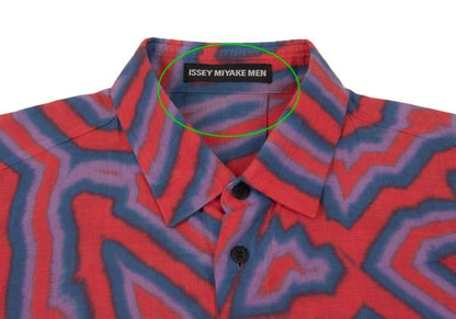 ISSEY MIYAKE MEN 14AW Psychedelic Line Shirt Red Size 4