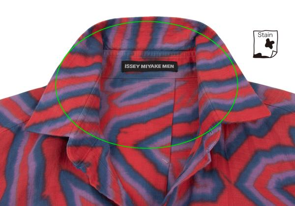 ISSEY MIYAKE MEN 14AW Psychedelic Line Shirt Red Size 4