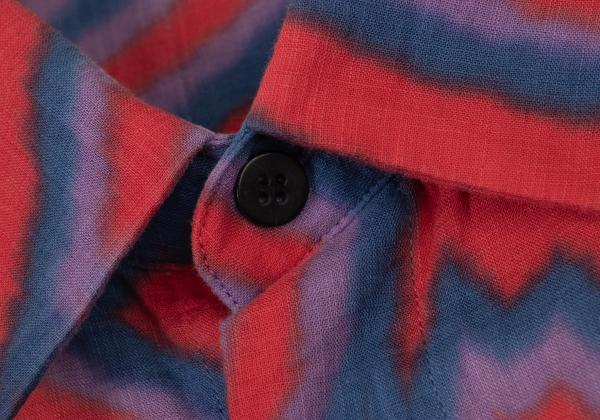 ISSEY MIYAKE MEN 14AW Psychedelic Line Shirt Red Size 4