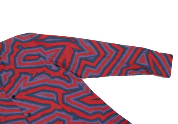 ISSEY MIYAKE MEN 14AW Psychedelic Line Shirt Red Size 4
