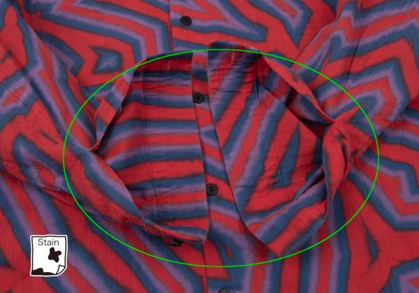 ISSEY MIYAKE MEN 14AW Psychedelic Line Shirt Red Size 4