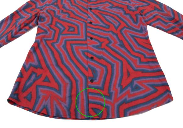 ISSEY MIYAKE MEN 14AW Psychedelic Line Shirt Red Size 4