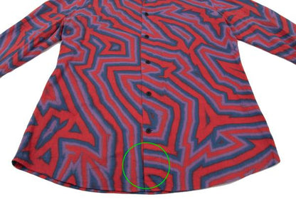 ISSEY MIYAKE MEN 14AW Psychedelic Line Shirt Red Size 4
