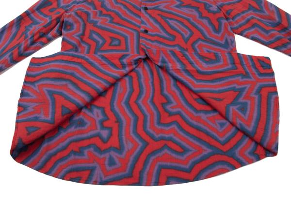 ISSEY MIYAKE MEN 14AW Psychedelic Line Shirt Red Size 4