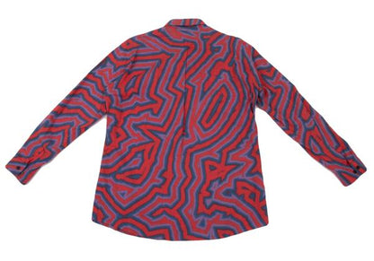 ISSEY MIYAKE MEN 14AW Psychedelic Line Shirt Red Size 4
