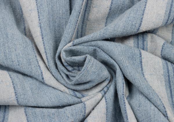ISSEY MIYAKEMEN Stripe Stand Neck Long Light Blue Shirt Size M