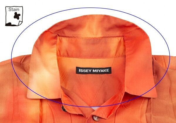 ISSEY MIYAKE MEN Tie-Dye Pleated Shirt Orange Size 4