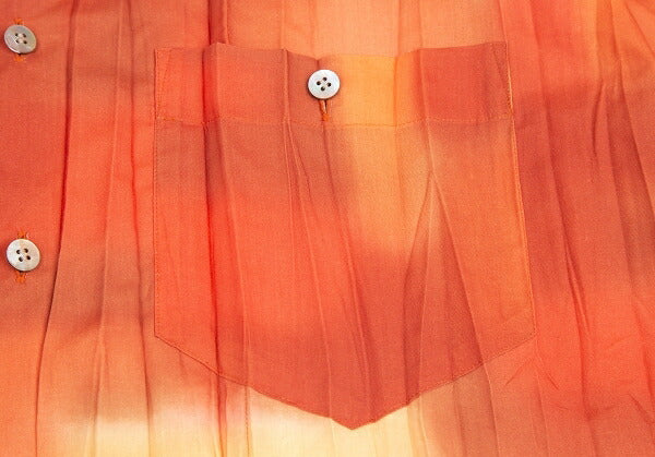 ISSEY MIYAKE MEN Tie-Dye Pleated Shirt Orange Size 4