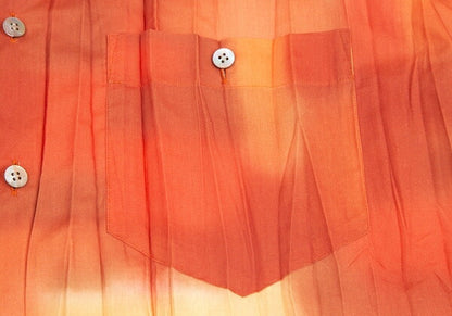 ISSEY MIYAKE MEN Tie-Dye Pleated Shirt Orange Size 4
