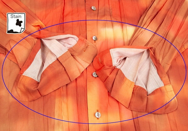 ISSEY MIYAKE MEN Tie-Dye Pleated Shirt Orange Size 4