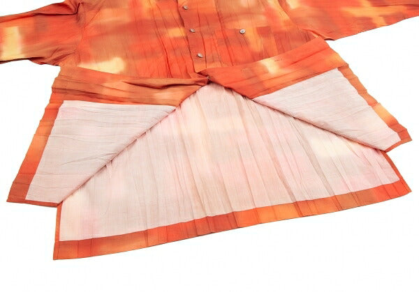 ISSEY MIYAKE MEN Tie-Dye Pleated Shirt Orange Size 4