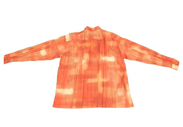 ISSEY MIYAKE MEN Tie-Dye Pleated Shirt Orange Size 4