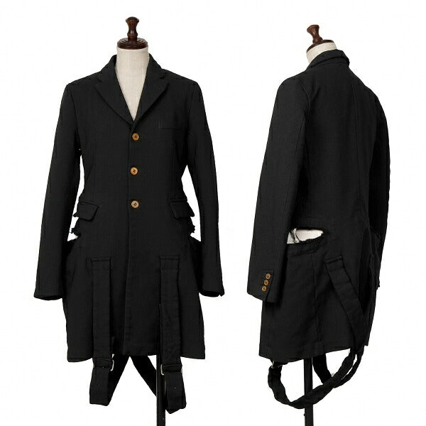 COMME des GARCONS Strap Cut-Off Design Jacket Black Size S