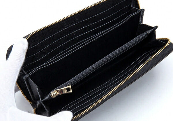 FURLA Leather Long Wallet Black