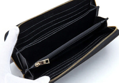 FURLA Leather Long Wallet Black
