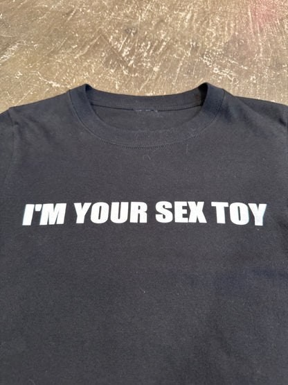 Vintage "I'M YOUR SEX TOY" Black Cotton T-Shirt Size XS