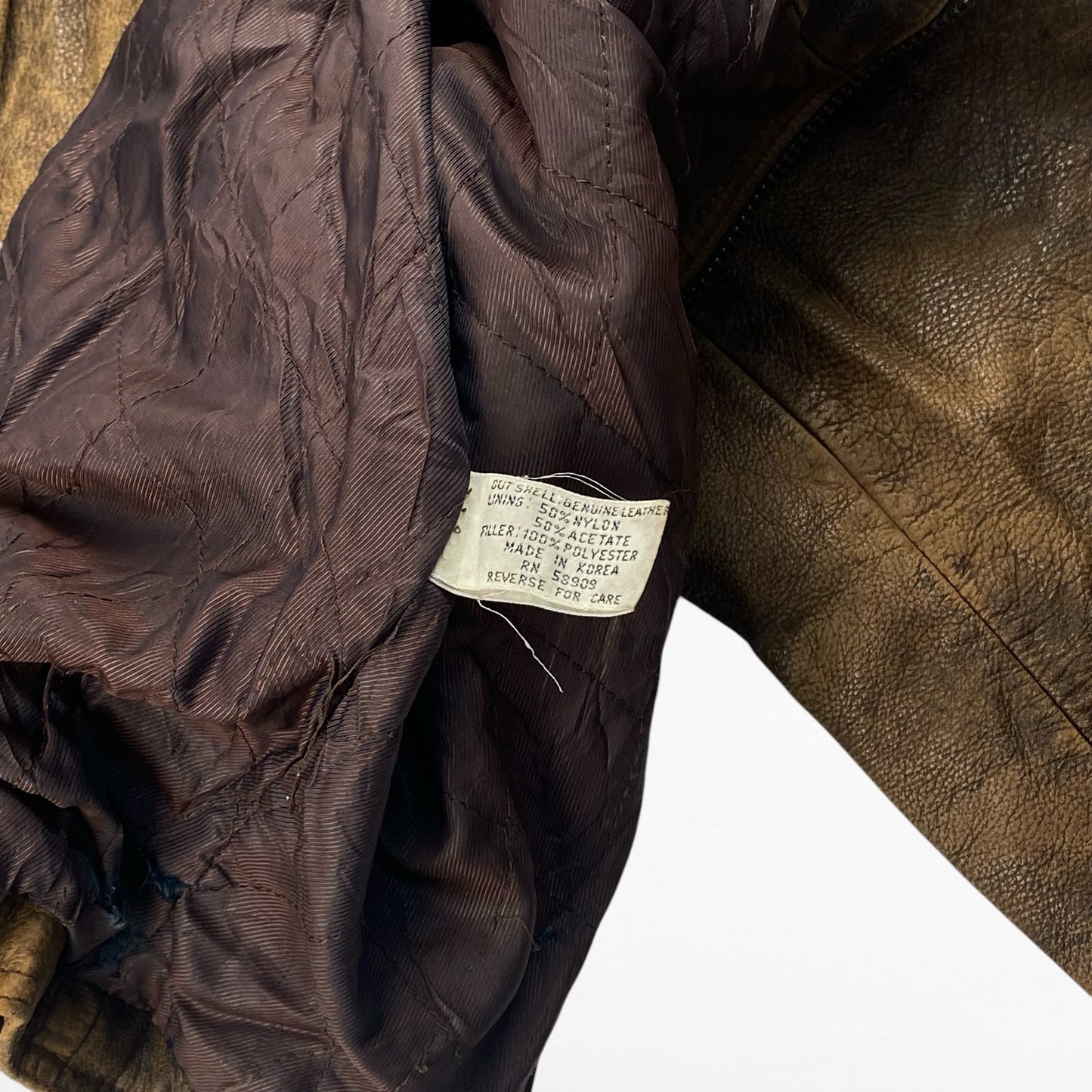 ROUNDTREE 90s Leather Jacket Brown Size M