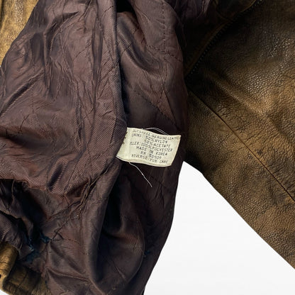 ROUNDTREE 90s Leather Jacket Brown Size M