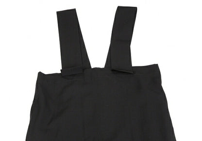 Y's Wool Gabardine Suspender Skirt Black Size 3