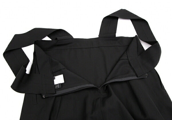 Y's Wool Gabardine Suspender Skirt Black Size 3