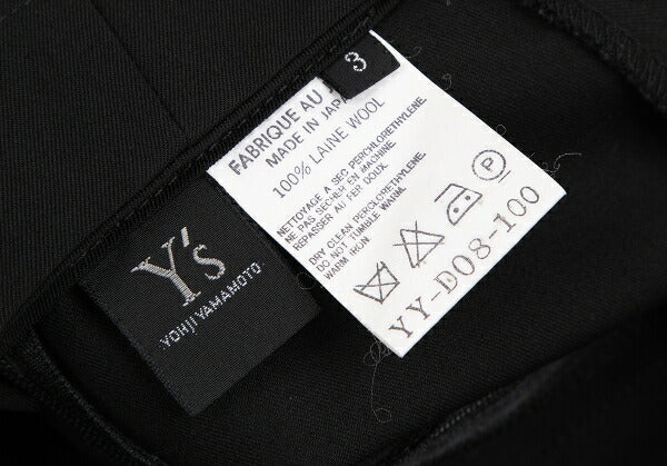 Y's Wool Gabardine Suspender Skirt Black Size 3