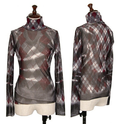 Jean Paul GAULTIER FEMME Argyle Knit Powernet Top Size 40
