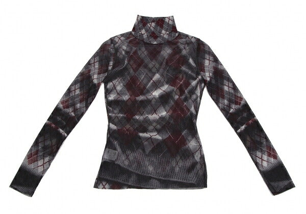 Jean Paul GAULTIER FEMME Argyle Knit Powernet Top Size 40