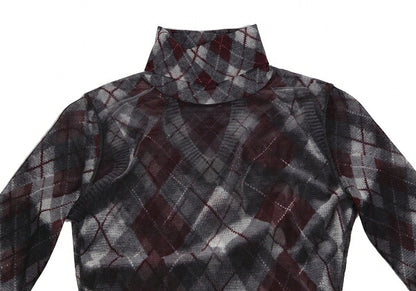 Jean Paul GAULTIER FEMME Argyle Knit Powernet Top Size 40