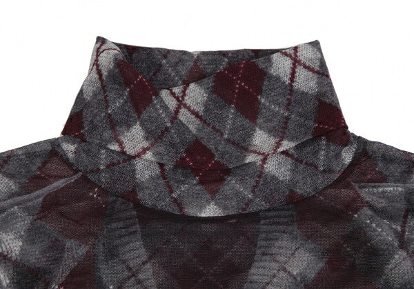 Jean Paul GAULTIER FEMME Argyle Knit Powernet Top Size 40