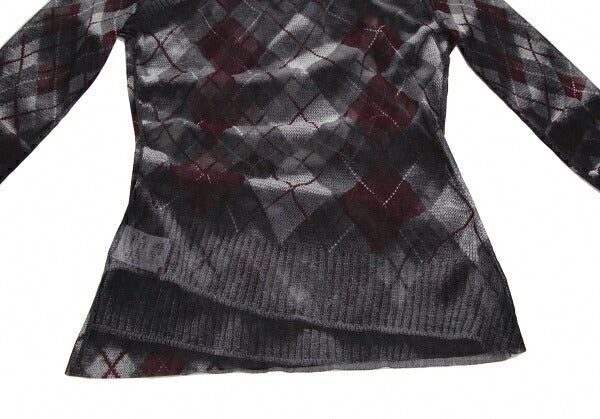 Jean Paul GAULTIER FEMME Argyle Knit Powernet Top Size 40