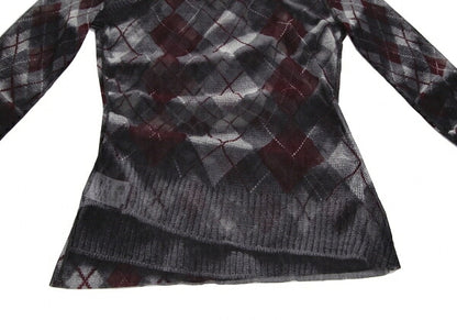 Jean Paul GAULTIER FEMME Argyle Knit Powernet Top Size 40