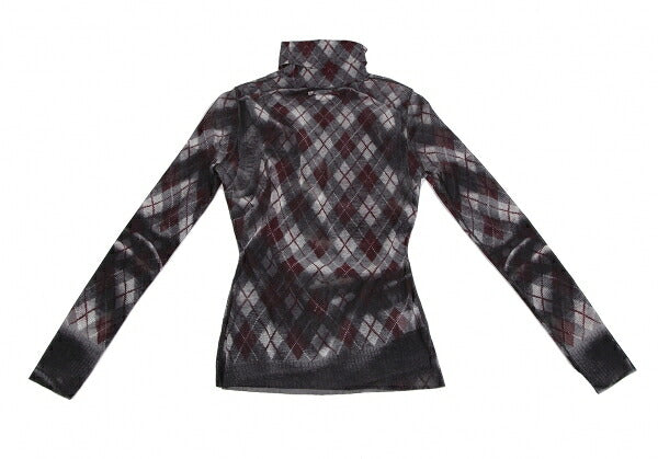 Jean Paul GAULTIER FEMME Argyle Knit Powernet Top Size 40
