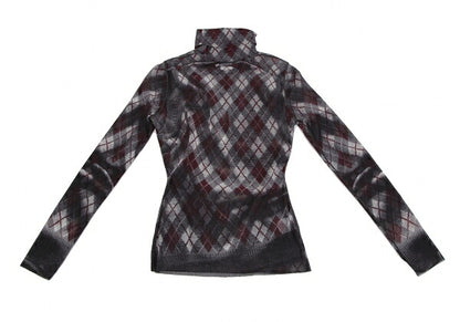 Jean Paul GAULTIER FEMME Argyle Knit Powernet Top Size 40