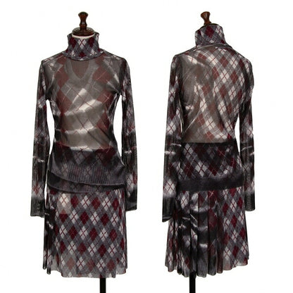Jean Paul GAULTIER FEMME Argyle Knit Powernet Top Size 40