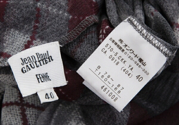 Jean Paul GAULTIER FEMME Argyle Knit Powernet Top Size 40