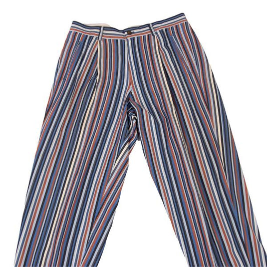 ISSEY MIYAKE MEN Cotton Stripe Pants Blue Multi Size L