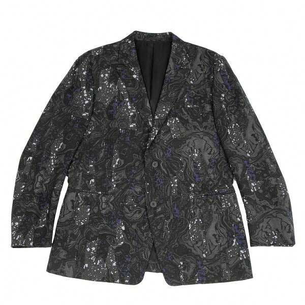 ISSEY MIYAKE MEN 17SS Wool Marble Print Jacket Black Size 4