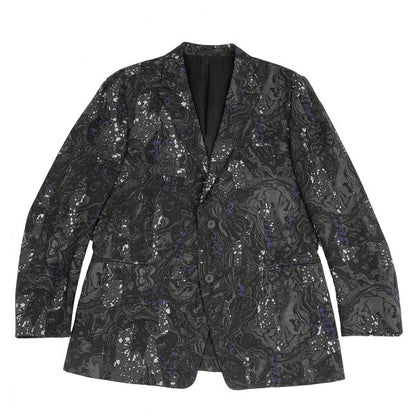 ISSEY MIYAKE MEN 17SS Wool Marble Print Jacket Black Size 4