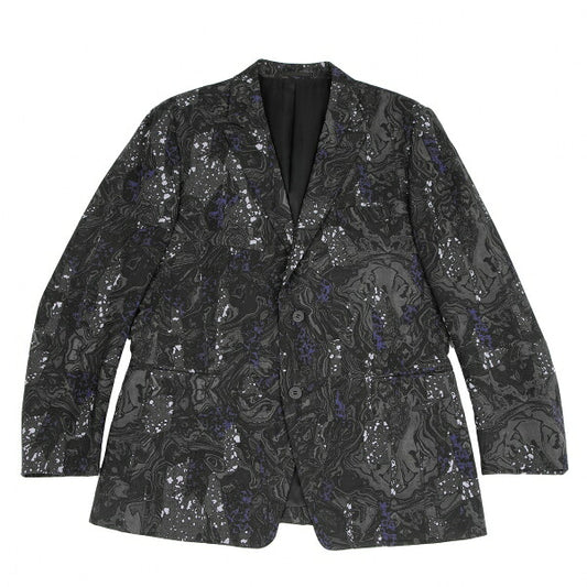 ISSEY MIYAKE MEN 17SS Wool Marble Print Jacket Black Size 4