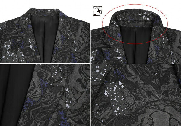 ISSEY MIYAKE MEN 17SS Wool Marble Print Jacket Black Size 4