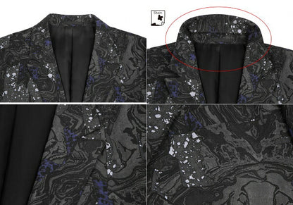 ISSEY MIYAKE MEN 17SS Wool Marble Print Jacket Black Size 4