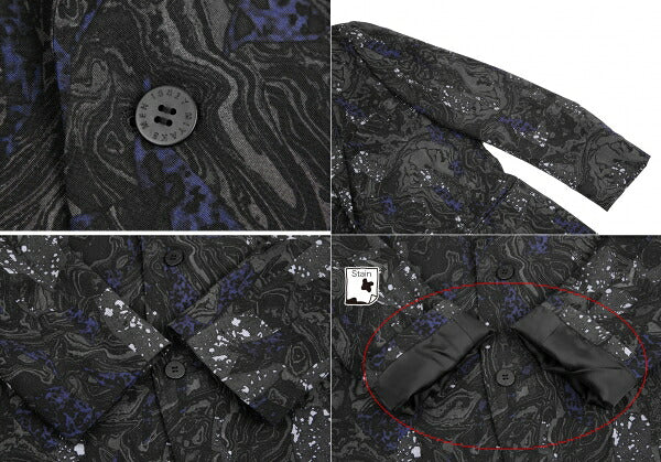 ISSEY MIYAKE MEN 17SS Wool Marble Print Jacket Black Size 4