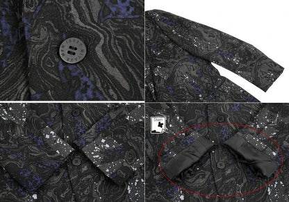 ISSEY MIYAKE MEN 17SS Wool Marble Print Jacket Black Size 4