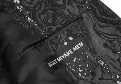 ISSEY MIYAKE MEN 17SS Wool Marble Print Jacket Black Size 4