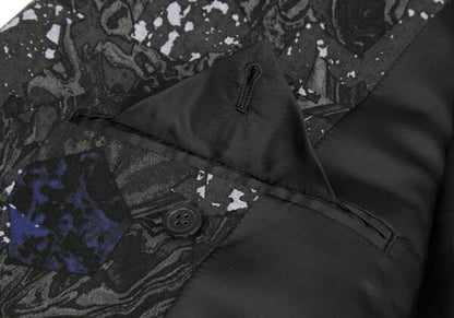 ISSEY MIYAKE MEN 17SS Wool Marble Print Jacket Black Size 4