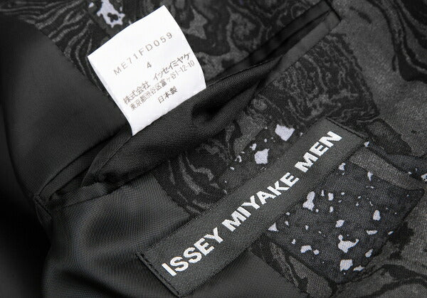 ISSEY MIYAKE MEN 17SS Wool Marble Print Jacket Black Size 4