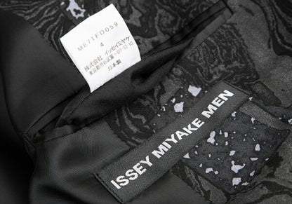 ISSEY MIYAKE MEN 17SS Wool Marble Print Jacket Black Size 4