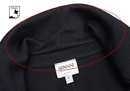 ARMANI COLLEZIONI Piping Herringbone Jacket Navy Size 42